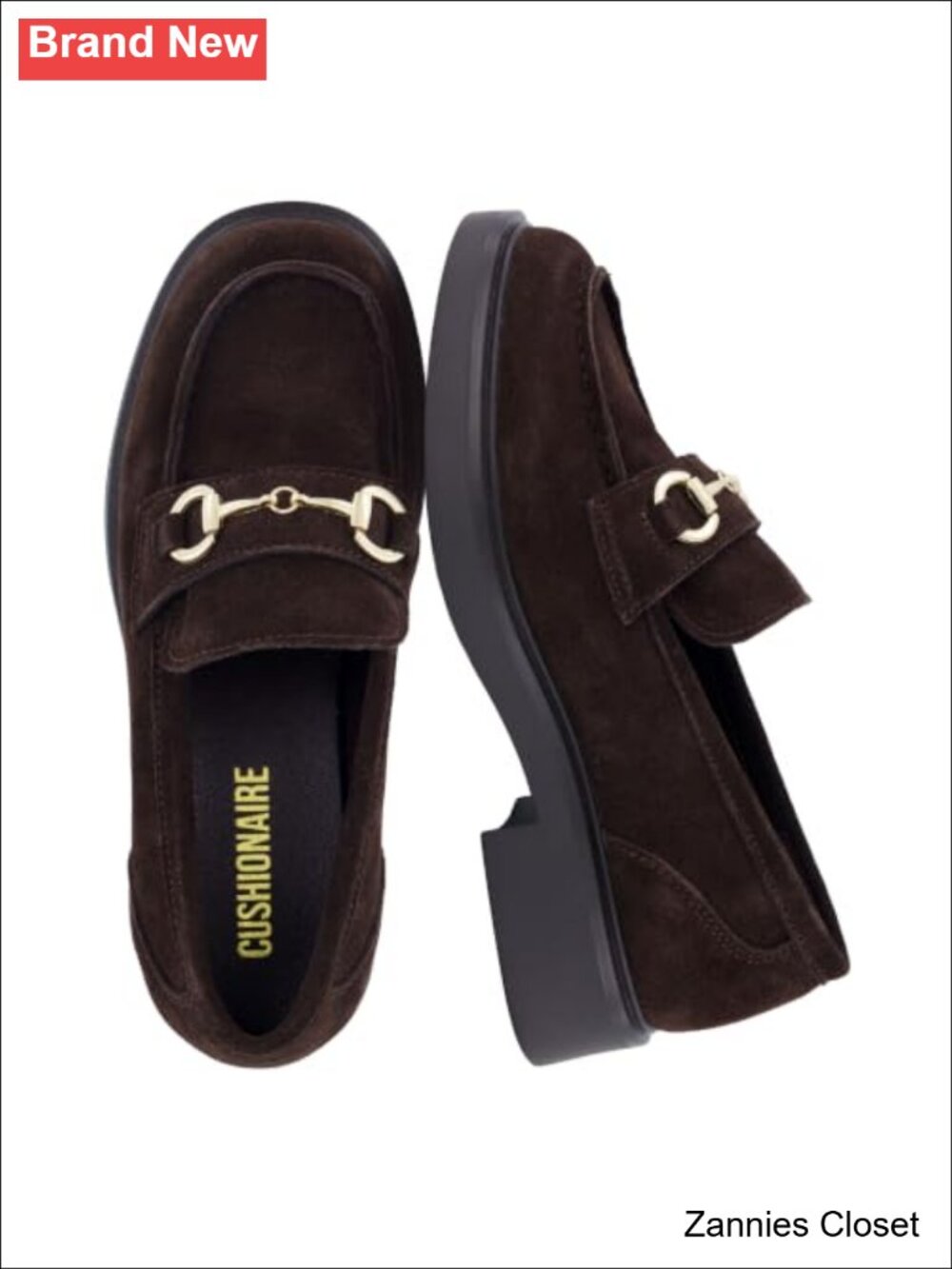 ✨CUSHIONAIRE Suede Loafers Chunky Lug Sole Slip On Work Shoes